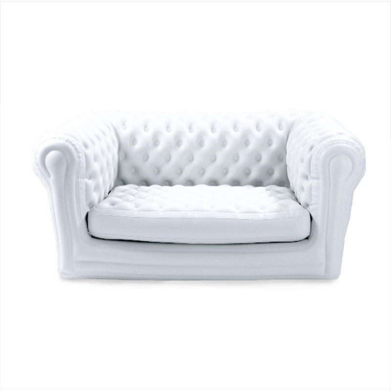 Canapé gonflable 2 places Chesterfield blanc