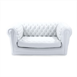 Canapé 2 Place Chesterfield Blanc - Style et Confort Exceptionnels !