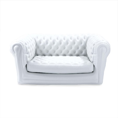 Canapé gonflable 2 places Chesterfield Blanc